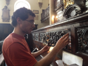 Installing a repair at St Mary Abchurch, London